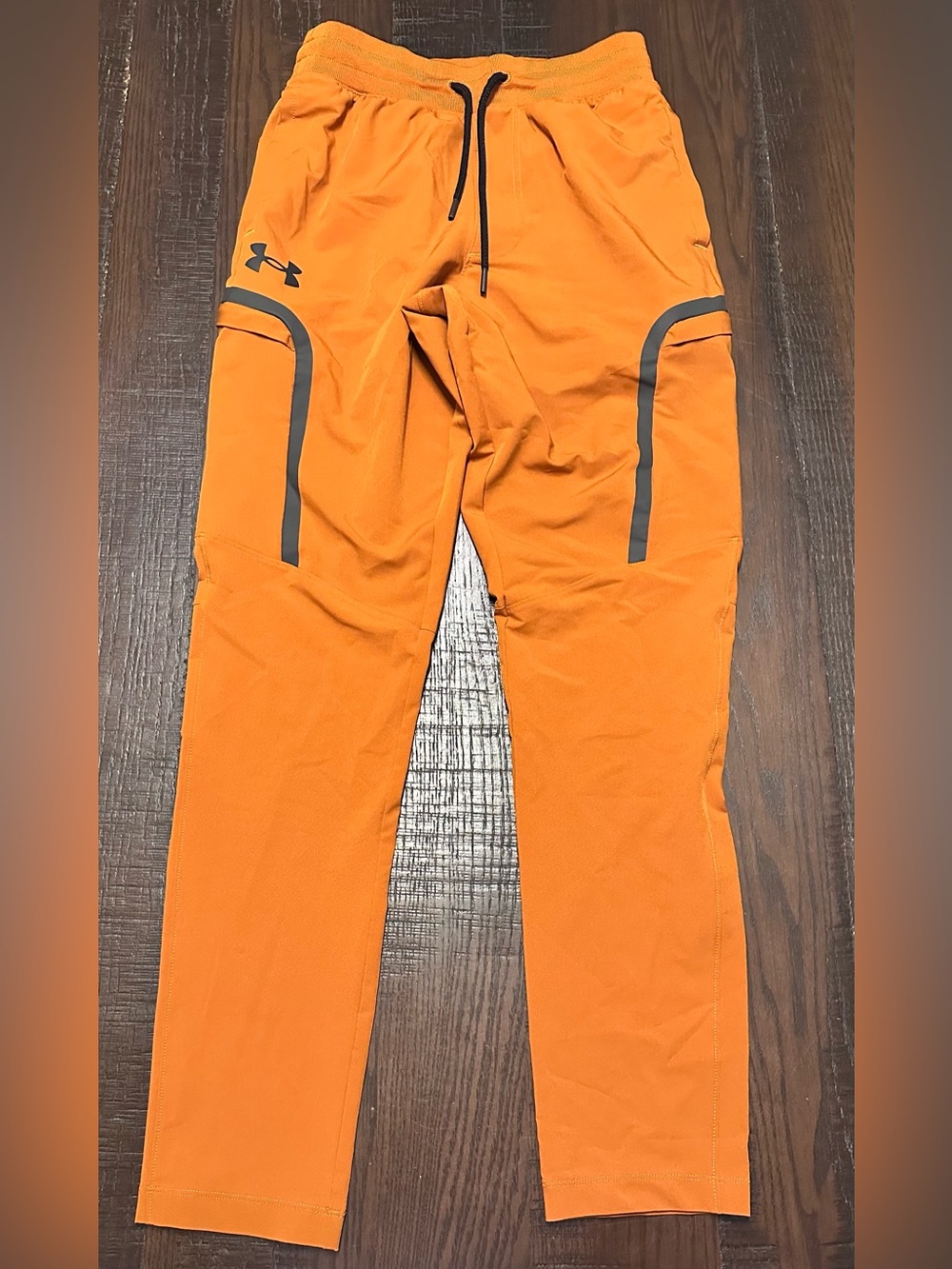Under Armour Mens Orange Hybrid Cargo Unstoppable Sweatpants size small